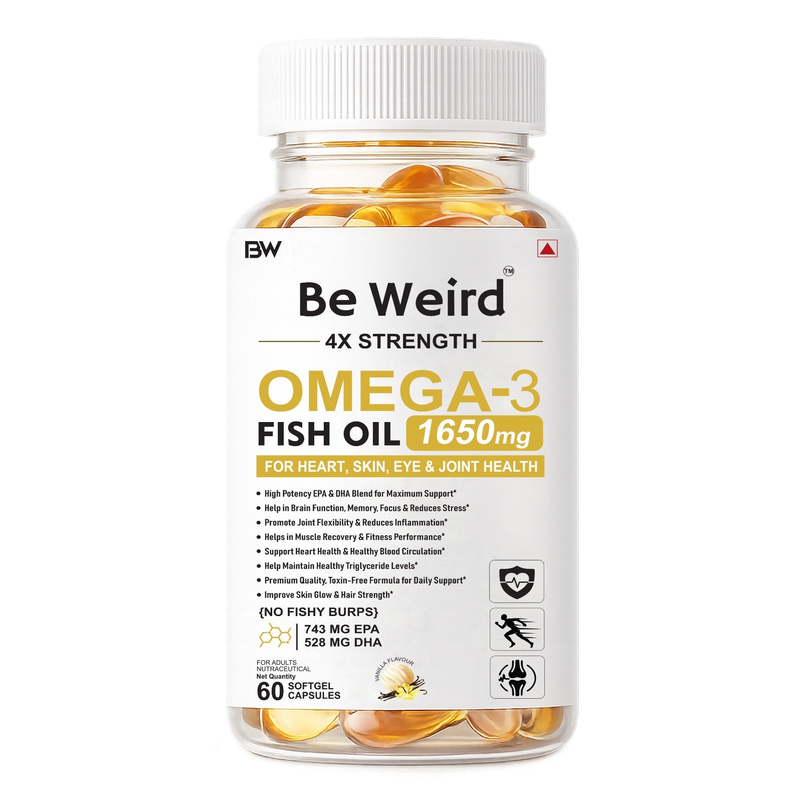 Be Weird Omega-3 Fish Oil 1650mg – 4X Strength