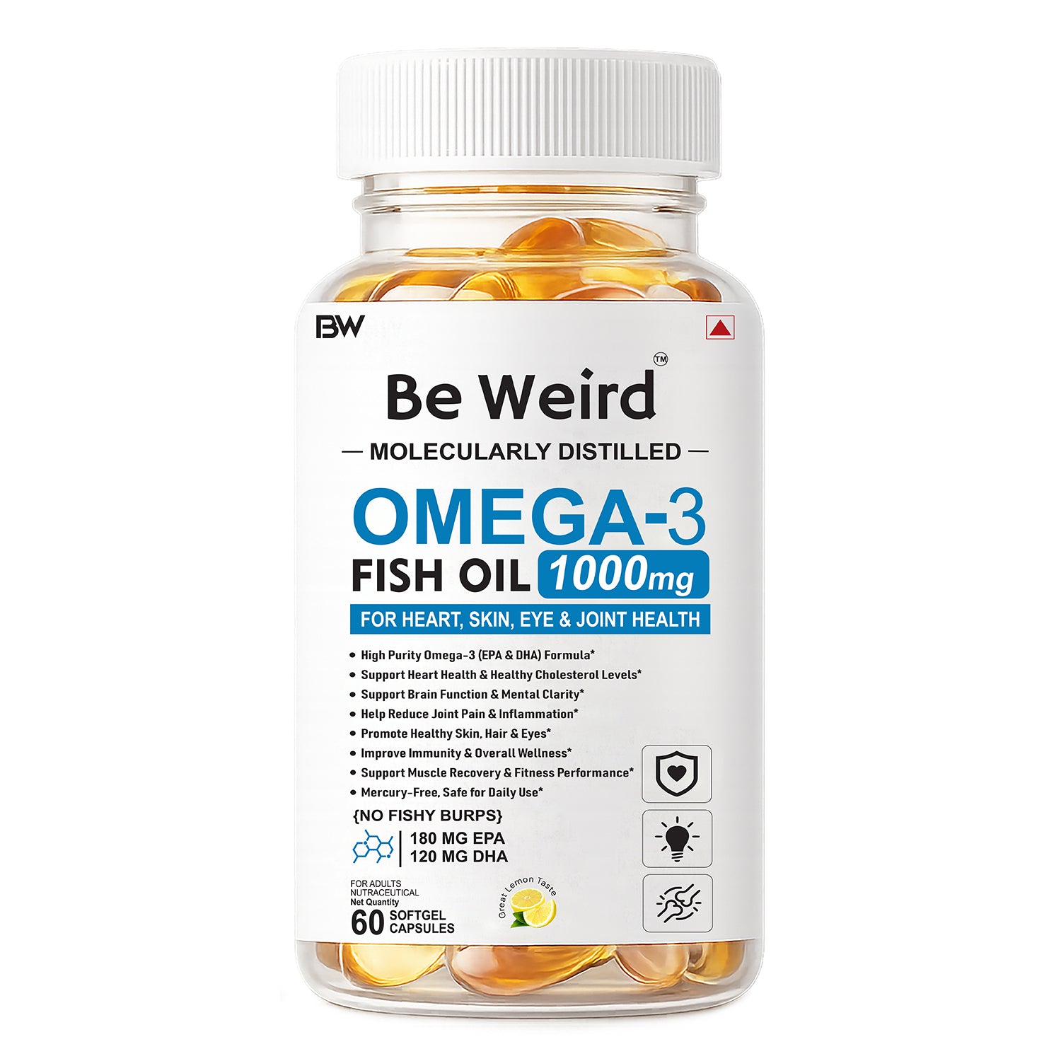 Be Weird Omega-3 Fish Oil 1000mg -  Molecularly Distilled