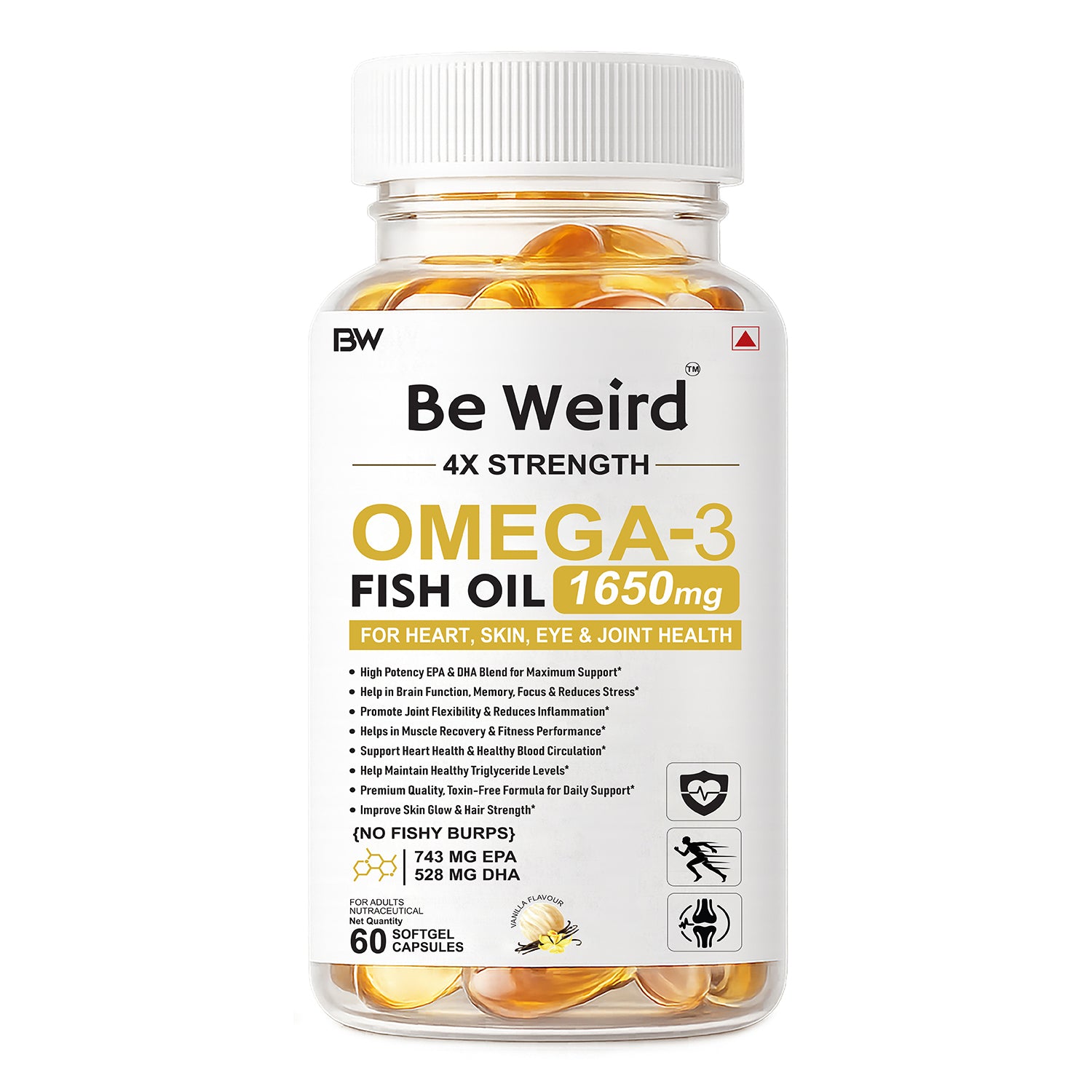 Be Weird Omega-3 Fish Oil 1650mg – 4X Strength